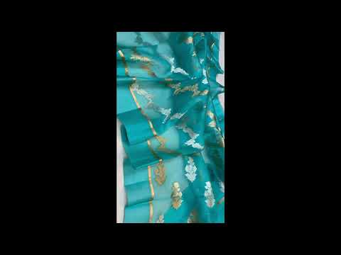 Pure Banarsi  Handloom Kora Organza Silk Sarees || Satin Border || Matching Blouse || Silk Mark