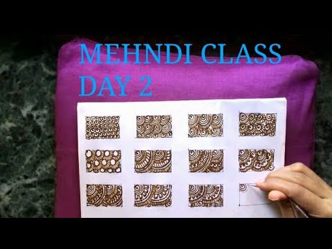 How to learn mehndi for beginners class 2 ||12 types of filling patterns ||