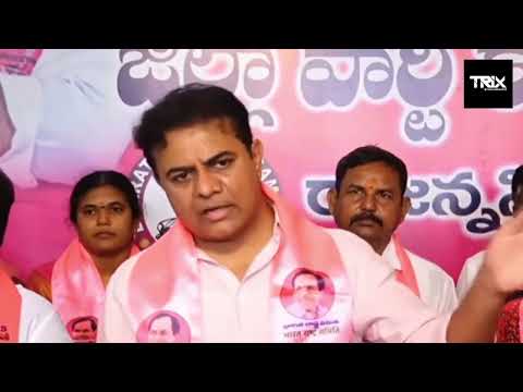 BRS Working President KTR addressing the media at Sircilla Telangana Bhavan.  | trixmedia