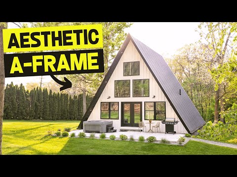 AESTHETIC White Luxury A-FRAME CABIN w/ Open Concept Design! Full Tour