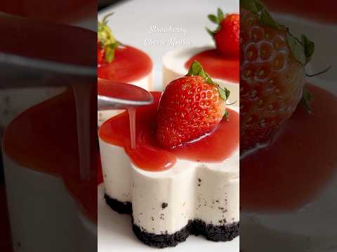 Strawberry Cheese Mousse. #strawberry #cheesecake #mousse #strawberrycheesemousse #shorts #recipe