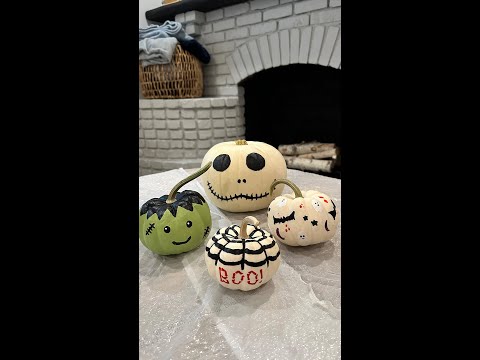 DIY Painted Pumpkins #shorts #diy #halloween #homedecor #art