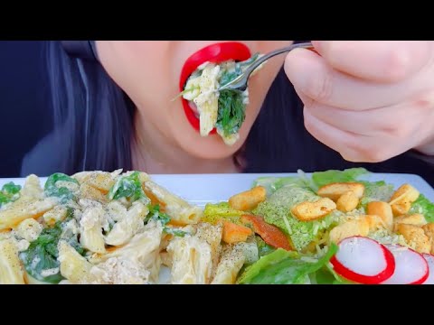 ASMR Creamy Fries With Salad Eating Vlog 크림 프라이와 샐러드 먹기 @ASMRPhan