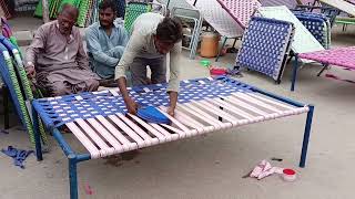 Cot Weaving Technique | Khattia Bunai Skill | Cot Knitting Skills | Rope Cot Bed Making Technique