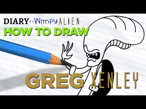 Diary of a Wimpy Alien: How to Draw Greg Xenley (Wimpy Kid / Alien / Predator Parody)