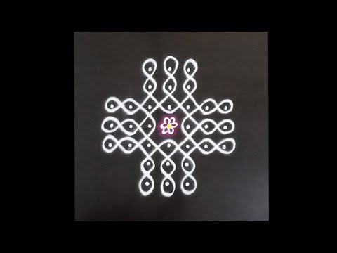 7 dot rangoli | easy ballirangoli |small melikalamuggulu | easy kambikolam | simple sikkukolam