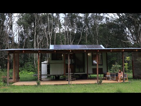 We stayed in a  TINY HOME / CABIN Overnight  [ Relaxing, Cooking DEMOS, ASMR ]