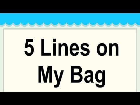 My Bag Short 5 Lines in English || 5 Lines Essay on My Bag