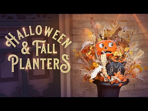 Fall Planter Decorating Idea With Halloween Accents! Outdoor Fall Decorating - Decorate with me!