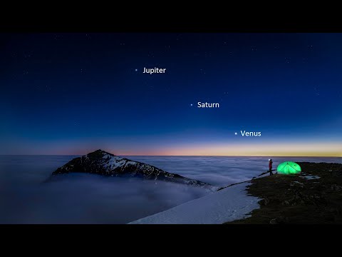 Watch Three Bright Planets Venus, Jupiter And Saturn In The Sky!