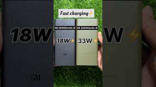 Mi Powerbank 3i vs 4i 18W ⚡️vs 33W⚡️#powerbank #mipowerbank #mipowerbank3i #mipowerbank4i