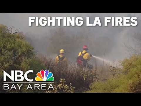 Bay Area crews continue to battle blazes from LA County fires