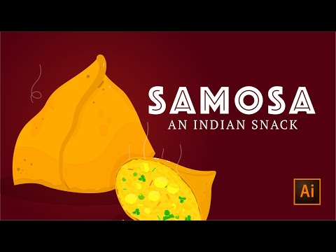 Timelapse of Samosa illustration in Illustrator | An Indian Snack