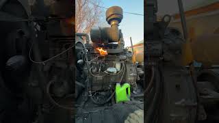 27a7Ue : Restarting a very old abandoned diesel Engines #shorts #usedengine