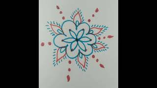 Simple and Easy Rangoli Designs | Rangolies | kolam | Muggullu | Dotted Rangoli |  3×2 Dots#Shorts