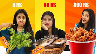 8 Vs 80 Vs 800 RUPEES FOOD CHALLENGE 🤩 | ചിരിച്ച് ഒരു വഴിക്കായി 😂 | WEIRD FOOD EXTREME 🔥 | PULLOTHI