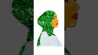 DIY glitter sparkling hijab coloring ideas for kids #kids #hijab #kidsart #kidsvideo #art