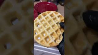 Waffle topped with whipped cream #shorts #viral #shortvideo #waffle #wafflelover #rsfoodie