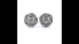 NEW! 0.33 Carat Diamond Cluster Wreath Stud Earrings in White Gold