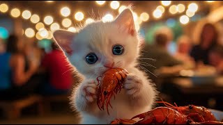 World's Tiniest Cat Learns to Drive and Tries Crawfish | The Smallest Cat Doing Human Things