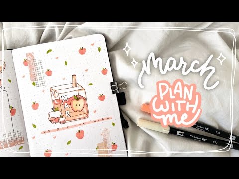 PLAN WITH ME ~ March 2021 Bullet Journal Setup ~ Juice Box Theme!