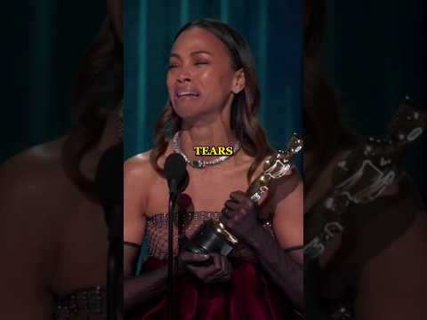 Zoe Saldaña Shouts for Mom in Tearful First Oscar Win