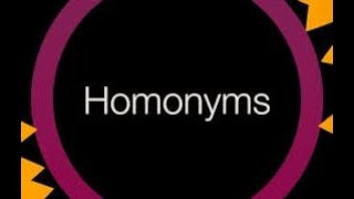 Homonyms  with its examples