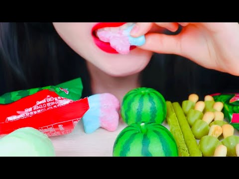 ASMR Green Dessert, Cookies, Rice Cake Eating Vlog, Mukbang 녹색 디저트, 쿠키, 떡 먹기  @Jane_asmr