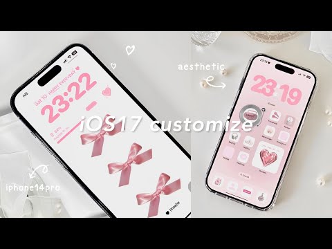 iOS 17 AESTHETIC CUSTOMIZATION! 🎀✨ pink theme | custom iphone theme, widgets, icons tutorial