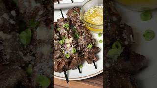 You NEED these Garlic Parm Steak Skewers in your life! #bbqrecipes #bbq #grillingseason