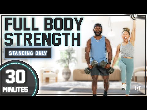 30 Minute Full Body Dumbbell Strength Workout [All Standing/No Repeat]