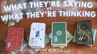 What They're Saying vs What They're Thinking 🔎🕶️🌟| PICK A CARD | Timeless Tarot Reading