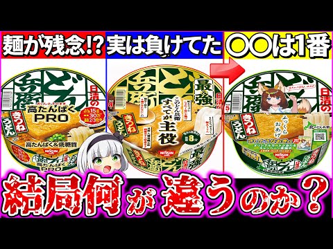 【ゆっくり解説】どん兵衛PRO版・最強版は通常と何が違うのか実食徹底比較レビュー！健康メインのPRO版実は危険⁉︎