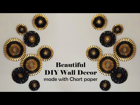 Easy and Beautiful Wall decor made with chartpaper l l Low cost decor ideas for Home Decoration