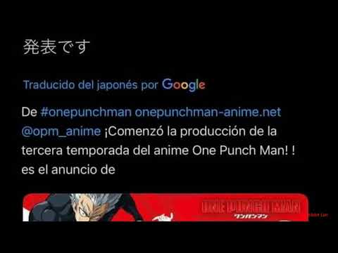 La Tercera Temporada de One Punch Man... Es oficial !!!