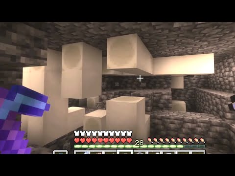 #17【お試しマイクラ】メサの洞窟で化石発掘したり