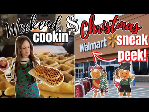 ⭐FIRST Look Christmas at WALMART 🎄 & Sausage Waffles! Weekend Cook & Shop with Me!