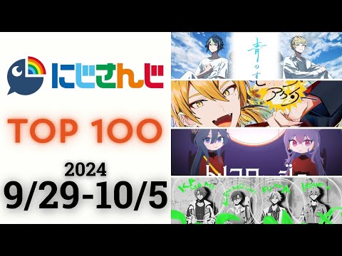 【2024/9/29-10/5】にじさんじ 歌ってみた&オリジナルソング 週間再生数ランキング TOP 100 + 新曲