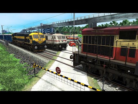 INDIAN TRAIN SIMULATOR | Train High Speed Crossing in Railway Gate | BUMPY RAILROAD | RAILWAY RITAM