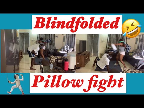 Blindfolded pillow fight challenge *must watch* || have a laugh with us 😂😂