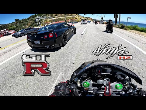 Crazy Ninja H2 Rider Meets Grandpa Driving GTR