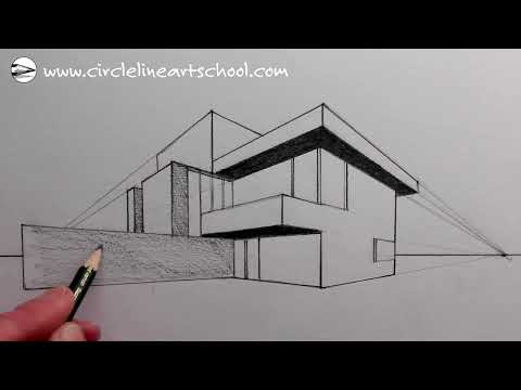 How to Draw a Modern House using Two-Point Perspective