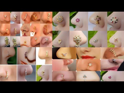 Nose Studs | Stunning and Gorgeous Gold Silver Diamond Nose Stud | Nose Ring Design Piercing ideas