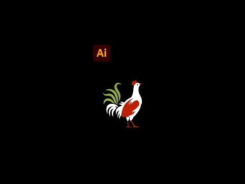 LOGO Design Tutorial : How to Draw Chicken logo Illustration  #shorts - Design.lk