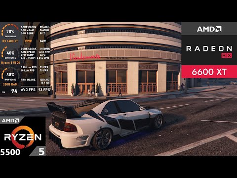 RX 6600 XT : GTA V Enhanced Online - 1080p Max Graphics, Ray Tracing ON/OFF