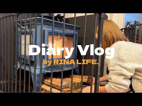 【主婦VLOG】子供が吐いて「うわ…○○」と言った夫の話しながら献立3日分🥬🥩大雪の日は薪ストーブつける🔥