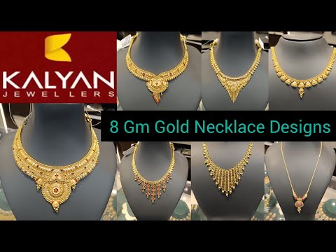 Kalyan Jewellers Gold Necklace Designs With Price Starting 8 Gm| Light weight gold necklace designs