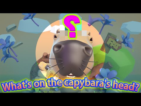 What's on the capybara's head?