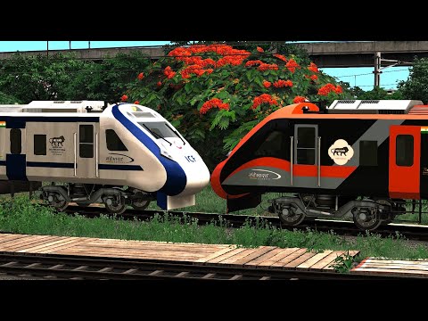 ORANGE VB COUPLING WHITE VB EXPRESS TRAIN | TRAIN SIMULATOR BUMPY RAILROAD RAILWORK | RAILWAY RITAM