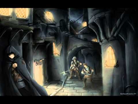 Medieval city sound effect, slums - night